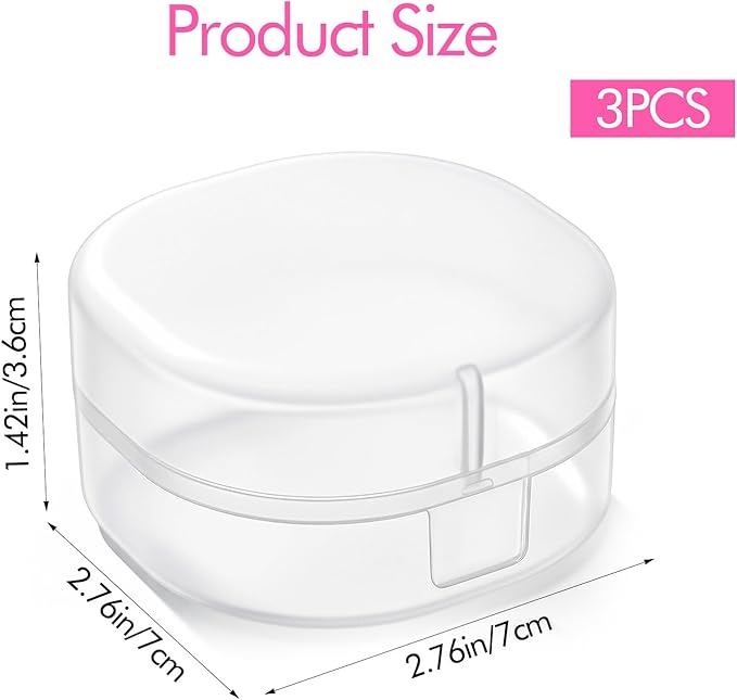 QFGasre 3 Pcs Cosmetic Cotton Pad Holder, Portable Plastic Mini Containers with Lids Reusable Refillable Qtip Holder Travel Case for Makeup Remover Toner Pads DIY