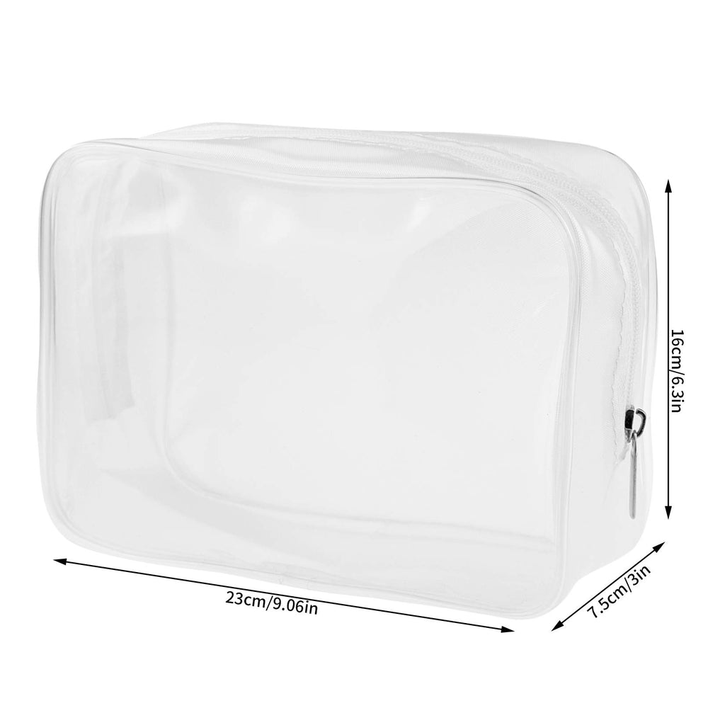 Wobe 5 Packs Clear Cosmetics Bag TSA Approved, PVC Zippered Toiletry Carry Pouch Portable Makeup Bag for Vacation Travel, Bathroom and Organizing Waterproof Makeup Vinyl Case (Large, White)