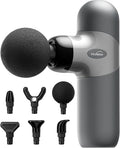 Morelax Mini Massage Gun, Percussion Muscle Massager for Back Pain Relief, Compact Sports Travel Massage Gun with 6 Massage Heads 4 Speeds, Gift for Her, Home, Athletes