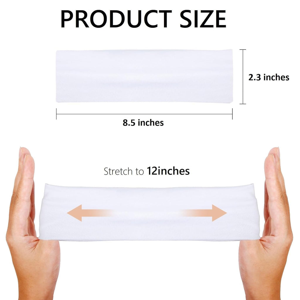 Huachi Polka Dot Headbands for Women Non Slip 16 Pack Elastic Sports Hair Bands for Women, Soft Cotton Cloth Headband for Workout Yoga Fashion Hair Accessories