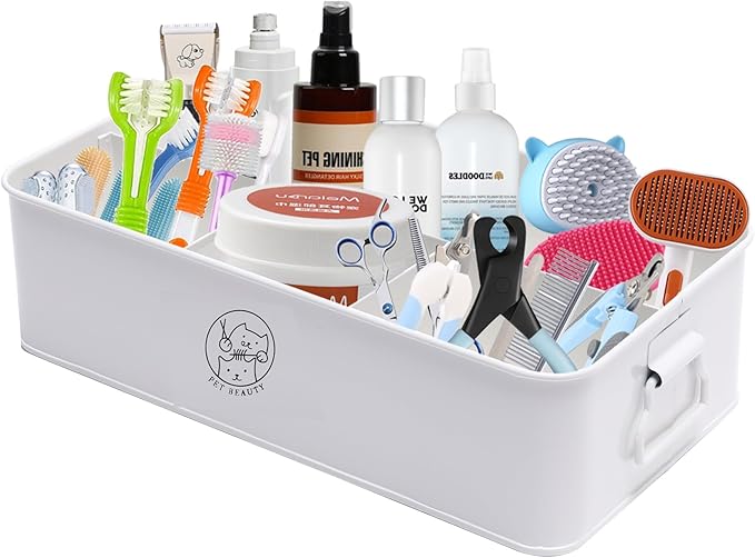 Duimbok Dog Cat Grooming Supplies Organizer, Pet Grooming Tote Bag Perfect for Dog Hair Vacuum & Grooming Tool Kit Accessories,Multi-Functional Pet Organizers and Storage for Home, Travel