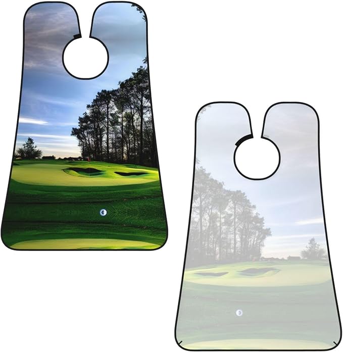 YQxwJL Golf Course And Tree Print Beard Bib Shaving Apron, Beard Hair Trimming Cape Gift For Dad