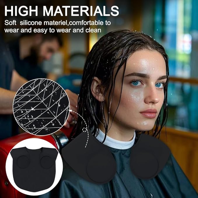 Derkerry Silicone Hair Cutting Guide Collar Waterproof Cutting Mat - Black