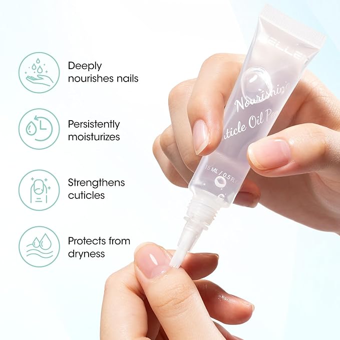 Gellen Nail Cuticle Oil Pen, Travel-sized Soft Brush Design, Rich in Jojoba Oil & VE, Soften Cuticle & Moisture for Dry Thin Nails, 15ml Fragrance-free