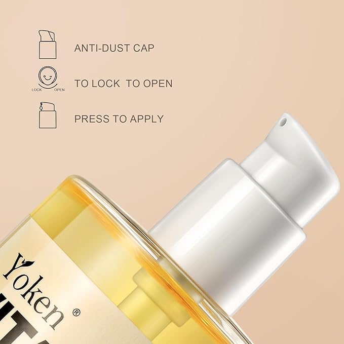 Yoken Vitamin E Oil for Skin Face Body 8 Oz Cold Pressed Vitamine Body oils