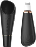 Stepcare Silicone Face Scrubber Blackhead Scraper Rechargeable 2-in-1 Facial Cleansing Brush & Skin Spatula Duo, IPX7 Waterproof Exfoliating Massager Deep Cleansing for Women and Men(Black)