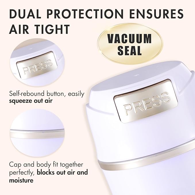 Embagol Eyelash Glue Storage Container Tank - Adhesive Jar Stand Makeup Case Cosmetic Storage Tank - White with Gold