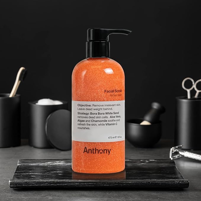 Anthony Men’s Face Scrub with Vitamin C, Facial Exfoliating Scrub and Exfoliating Face Wash for Smooth Skin, 16 Fl Oz