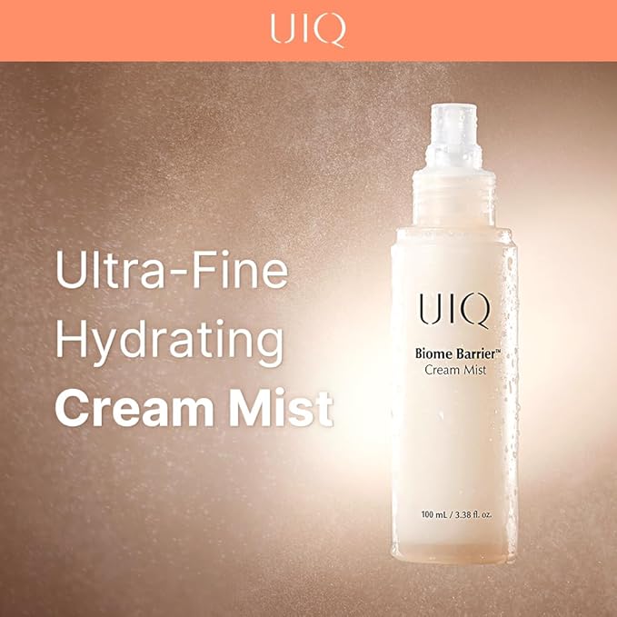 UIQ Biome Barrier Cream Mist, Deep Hydration Face Mist with Hyaluronic Acid & Niacinamide, Microbiome Glowing Skin Care, 100ml / 3.38 fl.oz
