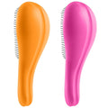 Aussumy Detangling Hair Brush Set - 2 Pack Detangler Hairbrush with Ultra Soft Bristle for Effortless Tangle Removal - For Dry Wet Damaged Curly Hair for Men Women Girls Boys Kids - Orange & Pink