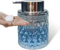 Glass Hand Foaming Soap Dispensers with Silver Pump Refillable Hand Soap Dispenser for Bathroom Kitchen (1Pack-D886)