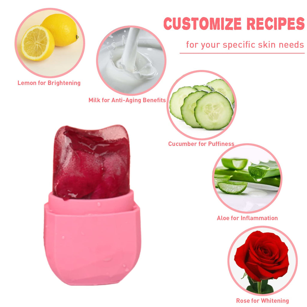 VANALIA Ice Roller & Gua Sha Set for Face, Eyes & Neck - Pink