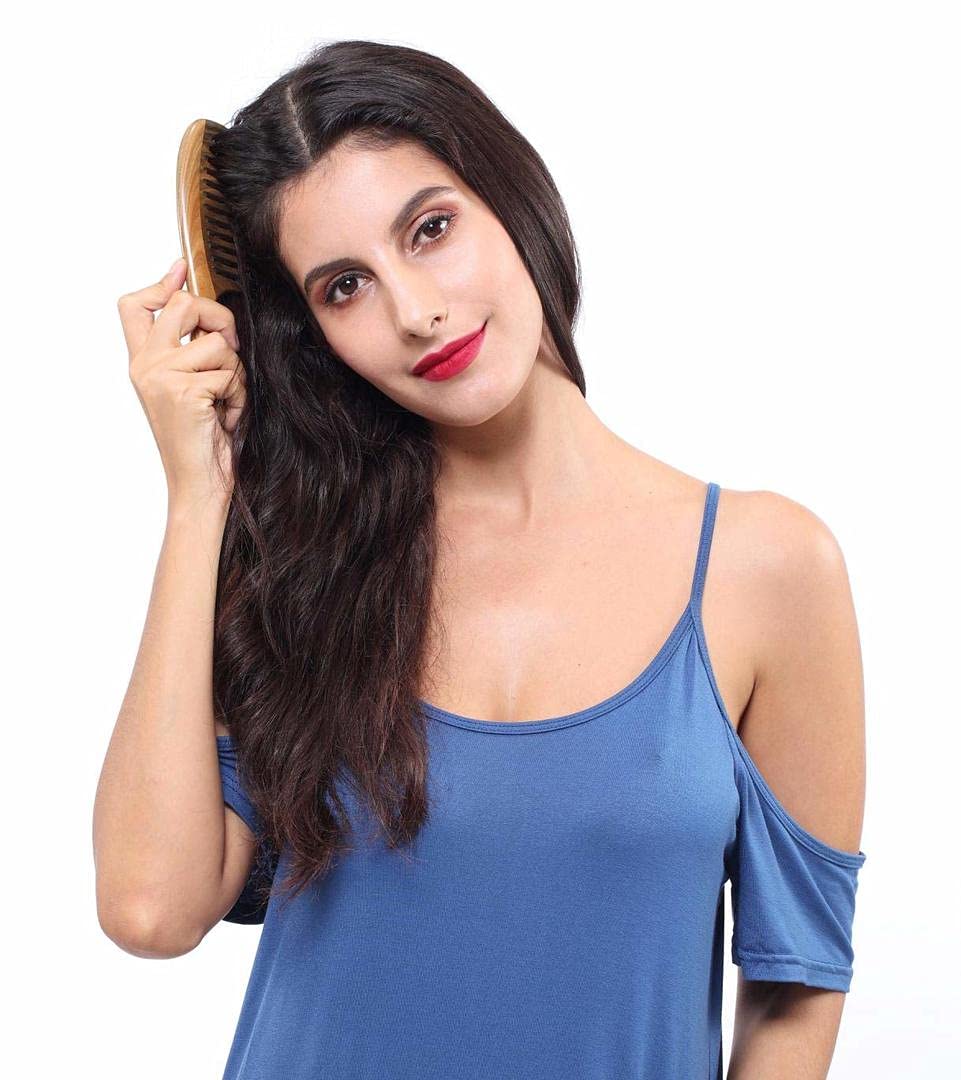 Louise Maelys 2 Pack Wooden Wide Tooth Combs For Curly Hair