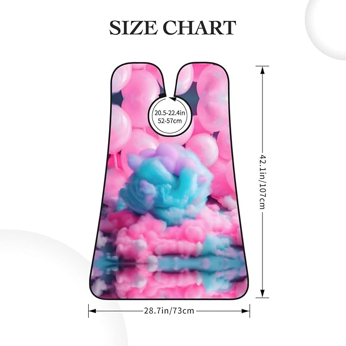 Pinks Cotton Candy Print Beard Bib Shaving Apron, Beard Hair Trimming Cape Gift For Dad