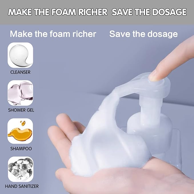 2 PCS-Foaming Soap Dispenser, Hand Soap Dispenser, Refillable Foam Liquid Hand Soap Empty Plastic Pump Bottle Container for Bathroom Vanities, Kitchen Sink, Hospital, Clinic（17 oz ） (White)