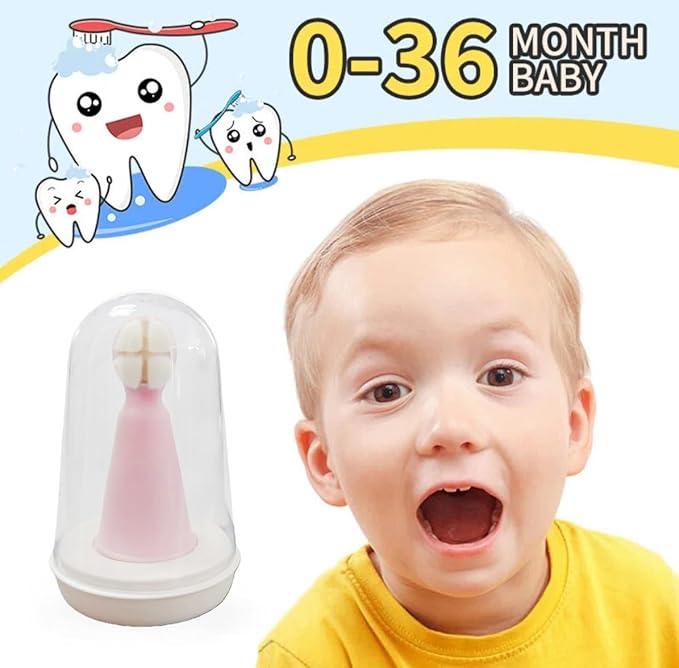 FOREVIVE Baby Finger Toothbrush for Infants and Toddlers 0 to 3 Years – Soft Silicone Teething Brush with Tongue Cleaner | Gentle Gum Massager for Newborns, Babies & Young Kids | Pack of 2