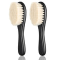 Shappy 2 Pieces Barber Fade Brush Men Beard Brush Neck Duster Cleaning Grooming Tool Soft Beard with Wooden Handle for Barber Hair Cutting Kits(Black)
