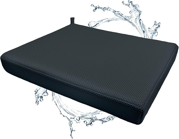 Gwremzlox Shower Seat Cushion,Thickened Shower Chair Cushion 4D Air Fiber Material,Machine Washable and Fast Drying Suitable for Shower Seats Bathtub Baths, Poolside & Rest Dressing Room Seats，Black