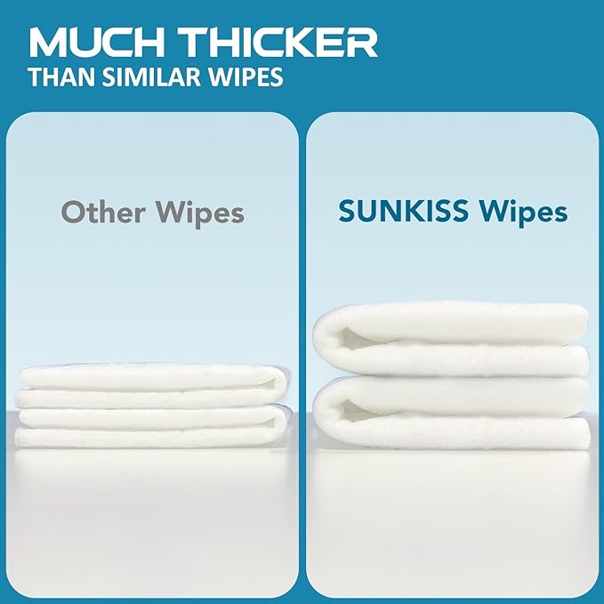 SUNKISS TrustPlus Bathing Wipes with Aloe, Extra Thick 8"x12" Body Cleansing Wipes for Adults Sensitive Skin, Camping, Travelling, Gym, Caring, 40 Count
