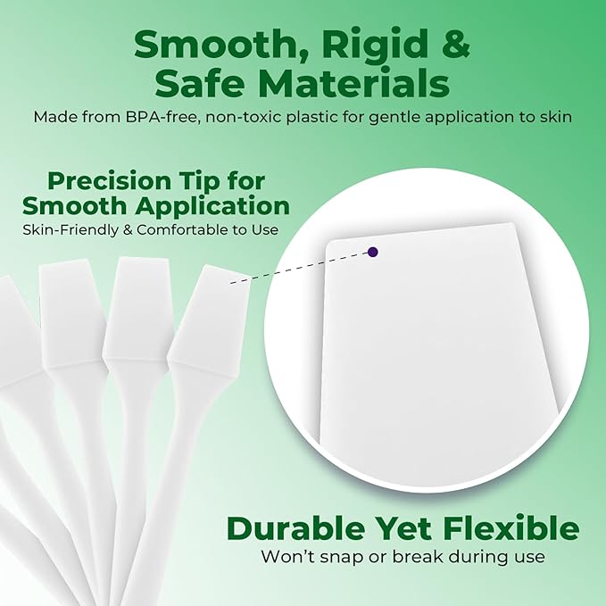 Kopperko Mini Skin Care Spatula (2.5", 100 Pack) - Small Spatula for Makeup, Creams & Crafts | Makeup Applicator for Mixing, Cosmetic, Face Mask | Disposable Cosmetic Applicators | White