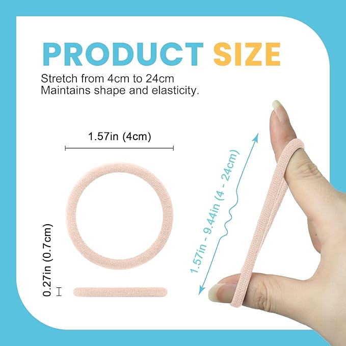 HOYOLS Light Blonde Hair Ties, Seamless Ponytail Holders 100 pcs