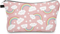 Aiphamy Cute Travel Makeup Bag Cosmetic Bag Small Pouch Gift for Women (Cloud Rainbow)