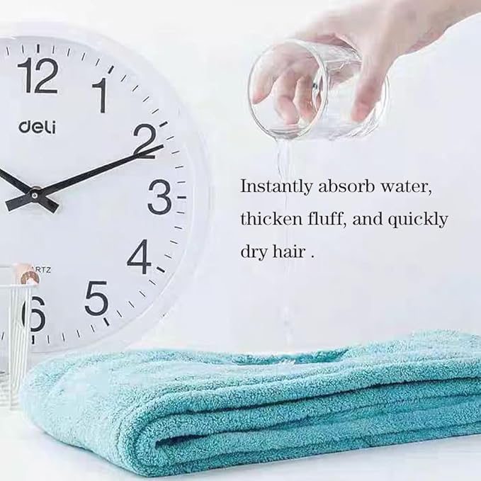 Microfiber Hair Drying Towel Wrap for Women, Hair Turbans Towel for Wet Hair,turbie Twist Hair Towels(The Color of the Picture is for Reference only) (Dark Blue with Cute Pig)