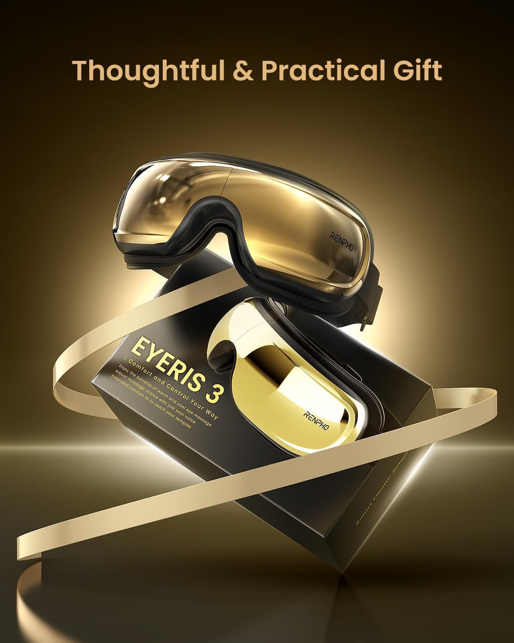 RENPHO Eye Massager with Heat and Cooling Voice Control, Birthday Gifts for Women Men, FSA Eligible HSA, Massaging Eye Mask for Dry Eyes Head Tension and Stress Relief - Eyeris 3