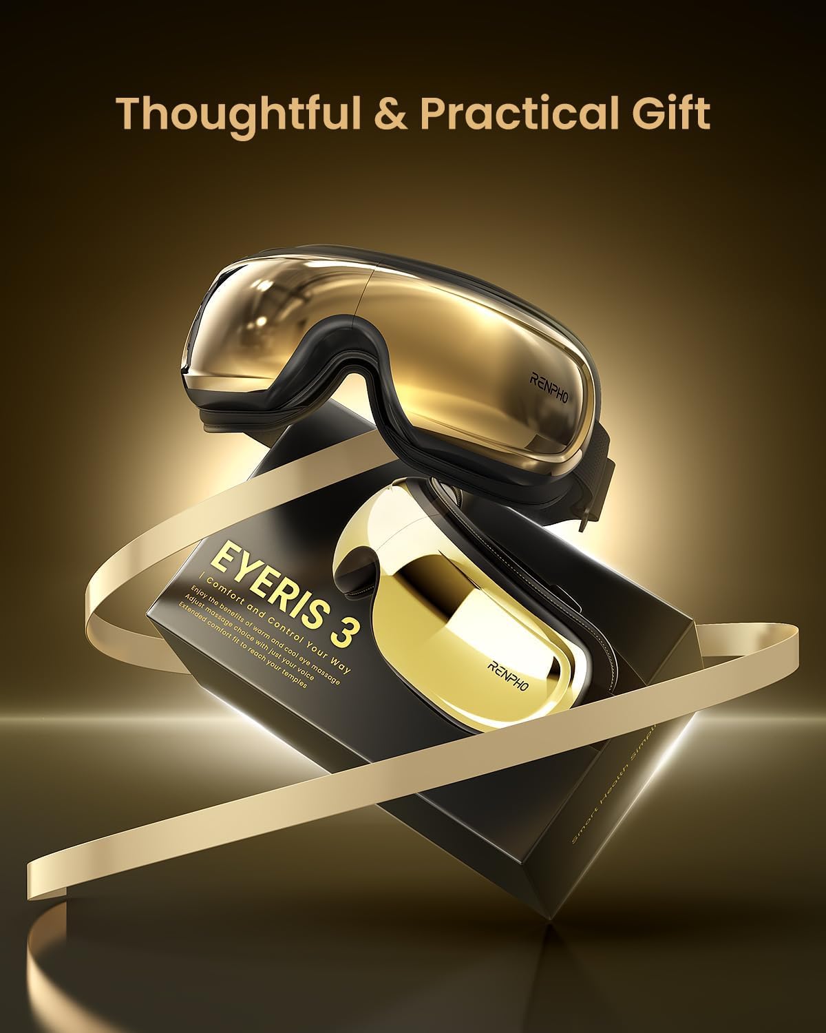RENPHO Eye Massager with Heat and Cooling Voice Control, Birthday Gifts for Women Men, FSA Eligible HSA, Massaging Eye Mask for Dry Eyes Head Tension and Stress Relief - Eyeris 3