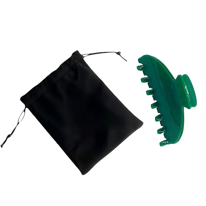 OideGuiing Durable Acetate Hair Clips - 4-Inch Green Claw Clips for Fine and Thick Hair (Green)