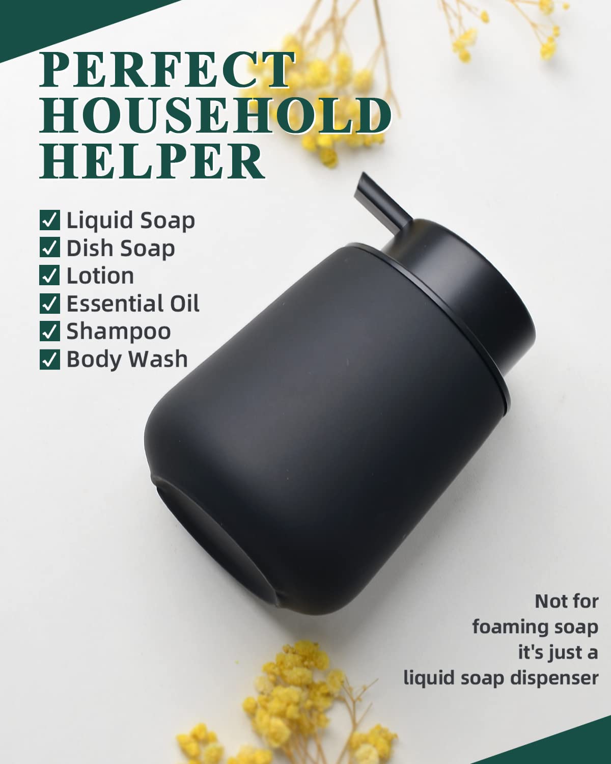 BosilunLife Ceramic Soap Dispenser - Dish Soap Dispenser for Bathroom 12Oz