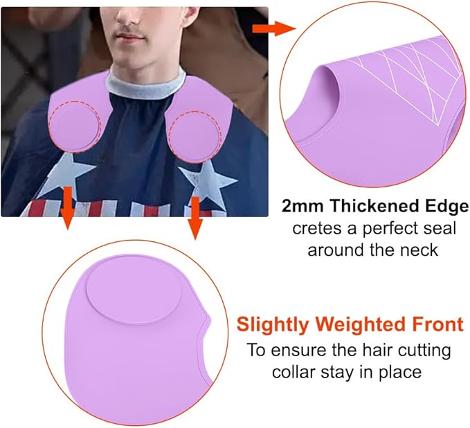 Derkerry Silicone Hair Cutting Guide Collar Waterproof Cutting Mat - Purple