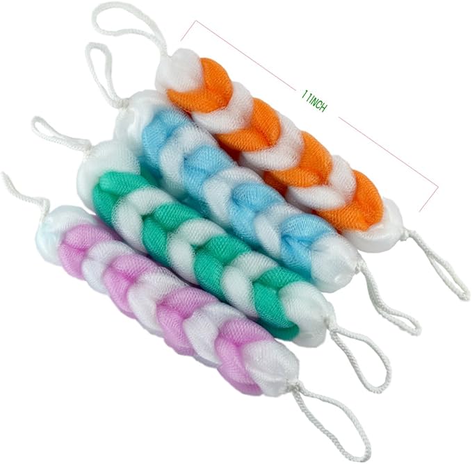Eslite Exfoliating Loofah Back Scrubber for Shower,Wonderful Colors(4- Counts)