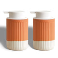 Abbi NIMO Speckled Beige Rippled Ceramic Foaming Soap Dispenser, Modern