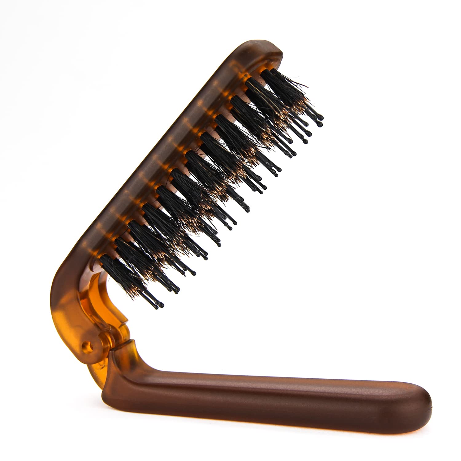 Travel Folding Hair Brush, Mini Boar Bristle Hair Brush for Men Women Kids