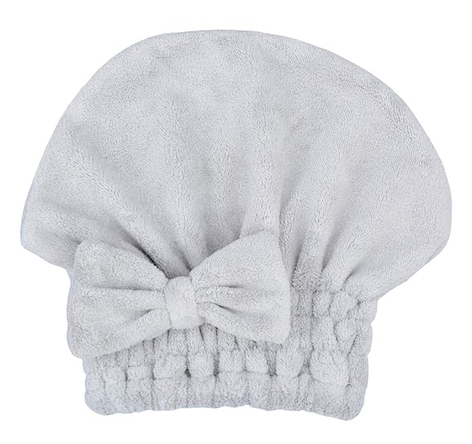 MAYOUTH Microfiber Hair Drying Towels Head wrap with Bow-Knot Shower Cap Hair Turban hairWrap Bath Cap for Curly Long & Wet Hair Gift for Women