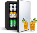DOGHLY Compact Mini Fridge - 24 Cans/0.95 Cu.Ft Beverage Refrigerator with Mirrored Door & Digital Thermostat, Small Cosmetics Cooler for Skincare, Drinks, Food, Office, Dorm, Black