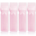 BLAAROOM Root Comb Applicator Bottle 6 Ounce, 4 Pack Hair Oil Applicator with Root Comb Brush for Scalp Hair Oiling - Pink