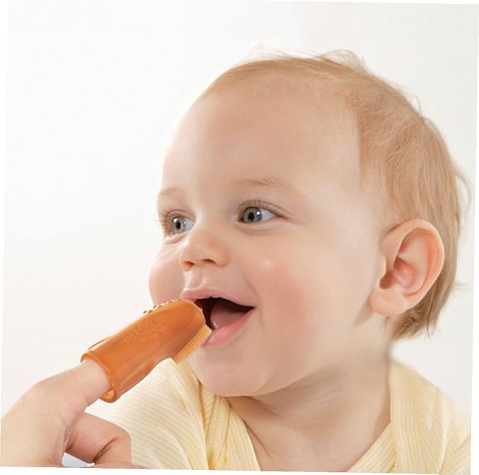 TIDTALEO Silicone Finger Toothbrush with Storage Box Soft Oral Cleaning Brush for Boy Girl Gum Massager for Teething Reusable and Easy to Clean Teeth Cleaning Tool