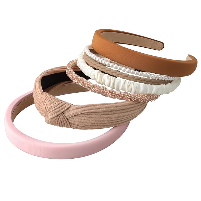 DOXISHRUKY 7pc Headbands for Women Trendy Women Headbands Set, Non Slip Head Bands for Women's Hair Diademas Para Mujer De Moda