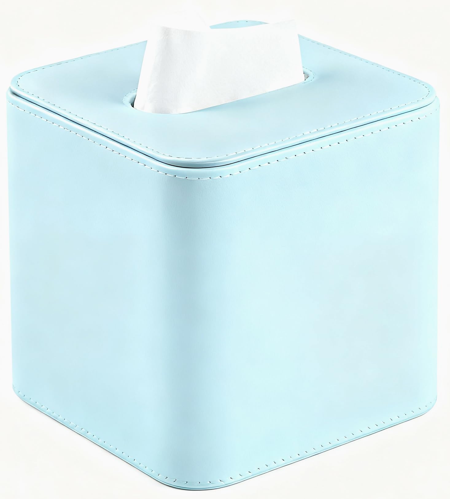 TNIIFXC Tissue Box Holder Square PU Leather Stylish Facial Tissue Box with Magnetic Closure Decorative Cube Tissue Box Cover for Bathroom Vanity Office