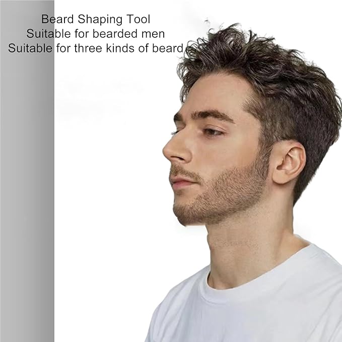 Tyenaza Beard Shaper, Hair Grooming Versatile Portable Shaping Tool Face Hair Styling Template for Men (Black)