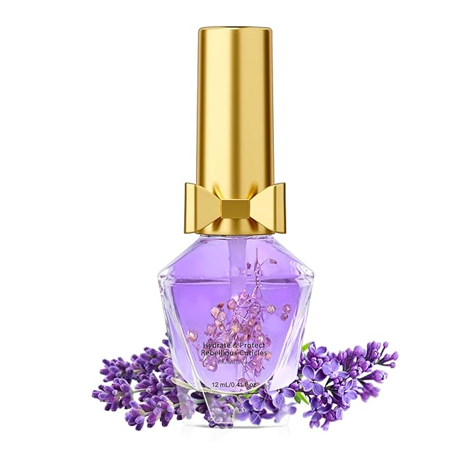 Cuticle Oil, Cuticle Nail Oil Infused with Real Flowers, Lavender 12ml