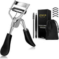 Eyelash Curler with Comb Fit All Eye Shape Curved Eyelash Curlers,Natural and Long Lasting Lash Curler for Women Make Up Gift（Black