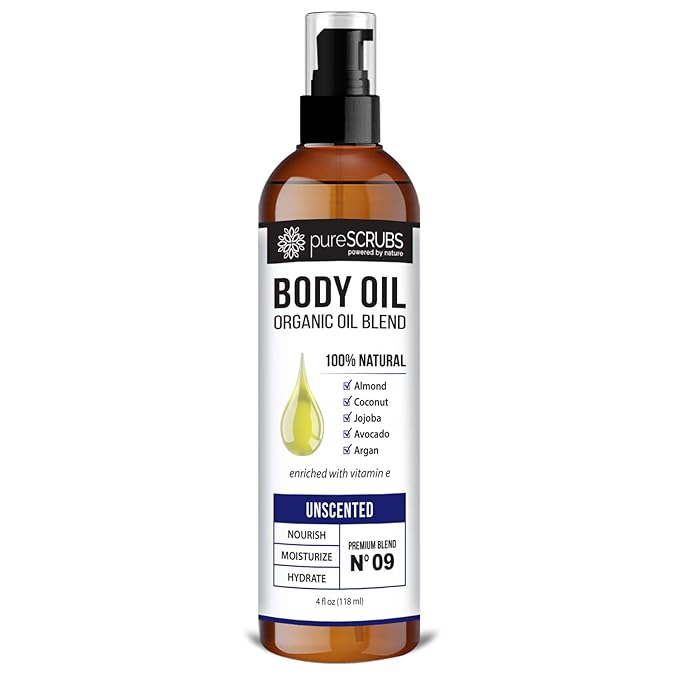 pureSCRUBS Ultra Moisturizing Unscented Body Oil for Dry Skin, 4 oz