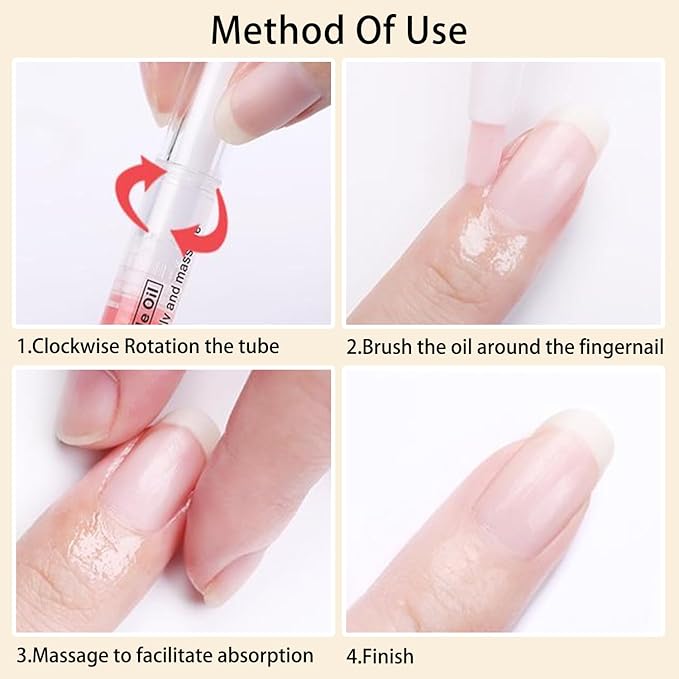 Cuticle Oil Pen for Nails Care,Nail Oil For Strength,Nourish Moisten Care Cuticle To Reduce Nail Cracking and Dry for Weak Peeling Brittle and Thin Nails (blueberries&cherry)