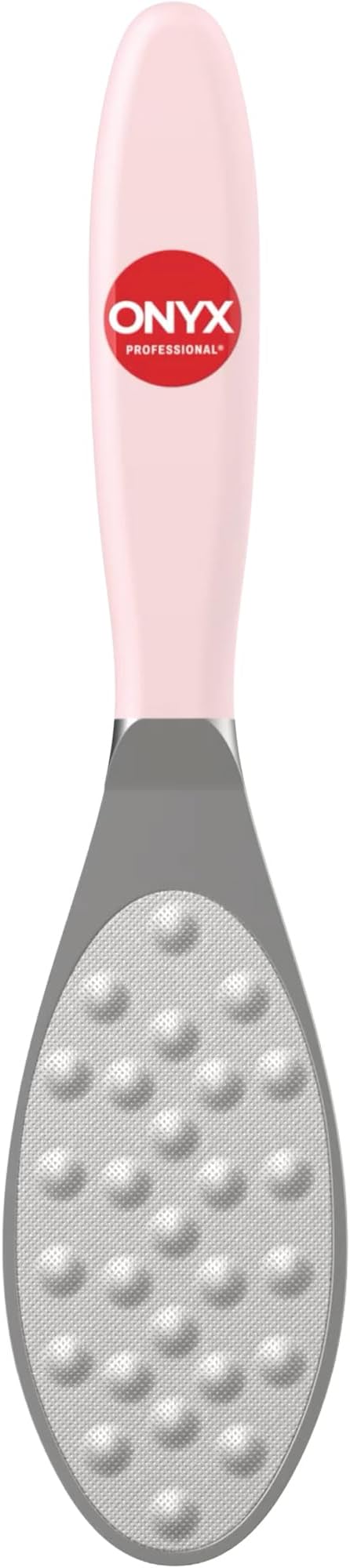 ONYX Professional Stainless Steel Dual Action Foot Polisher, Durable Stainless Steel Foot File for Dry Skin and Foot Callus Removal, 1 Pack