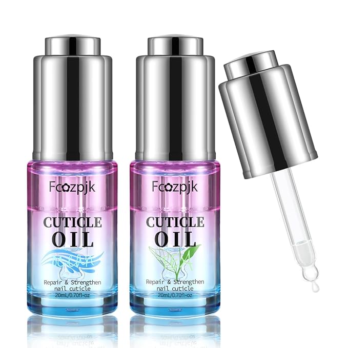 Fcozpjk Revitalizing Cuticle Oil, 2PCS Cuticle Oil for Nails, Green Tea & Ocean Scent, Moisturizes Strengthener Oil Dry Nail Treatment Repair Cuticles, With Vitamin E Nail and Cuticle Oil 1.4 Fl Oz