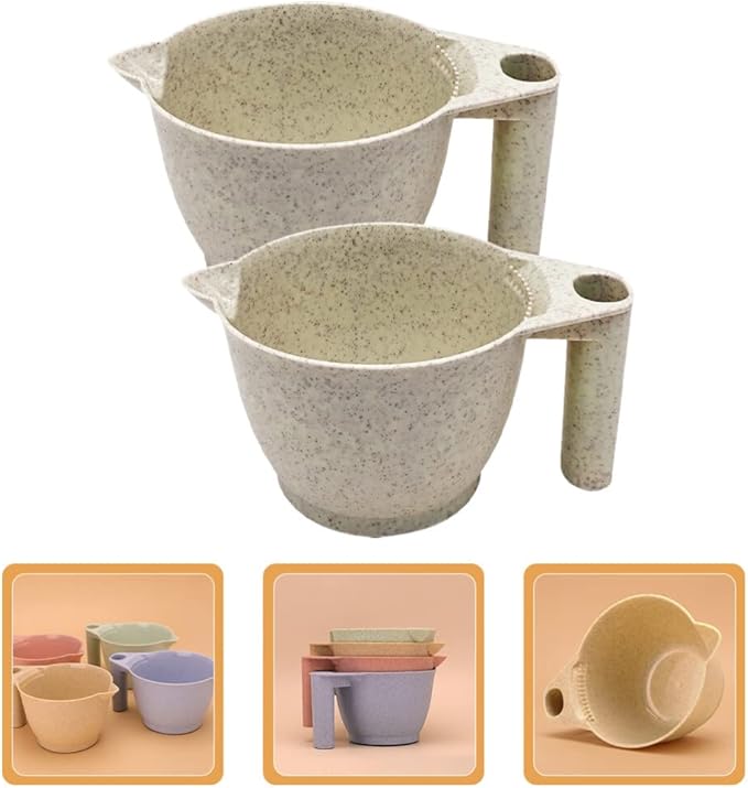minkissy Hair Dye Mixing Bowls 2-Pack with Ergonomic Handle 6.69X3.54X3.14In Reusable Portable Color Bowls for Hair Salon and Diy Coloring