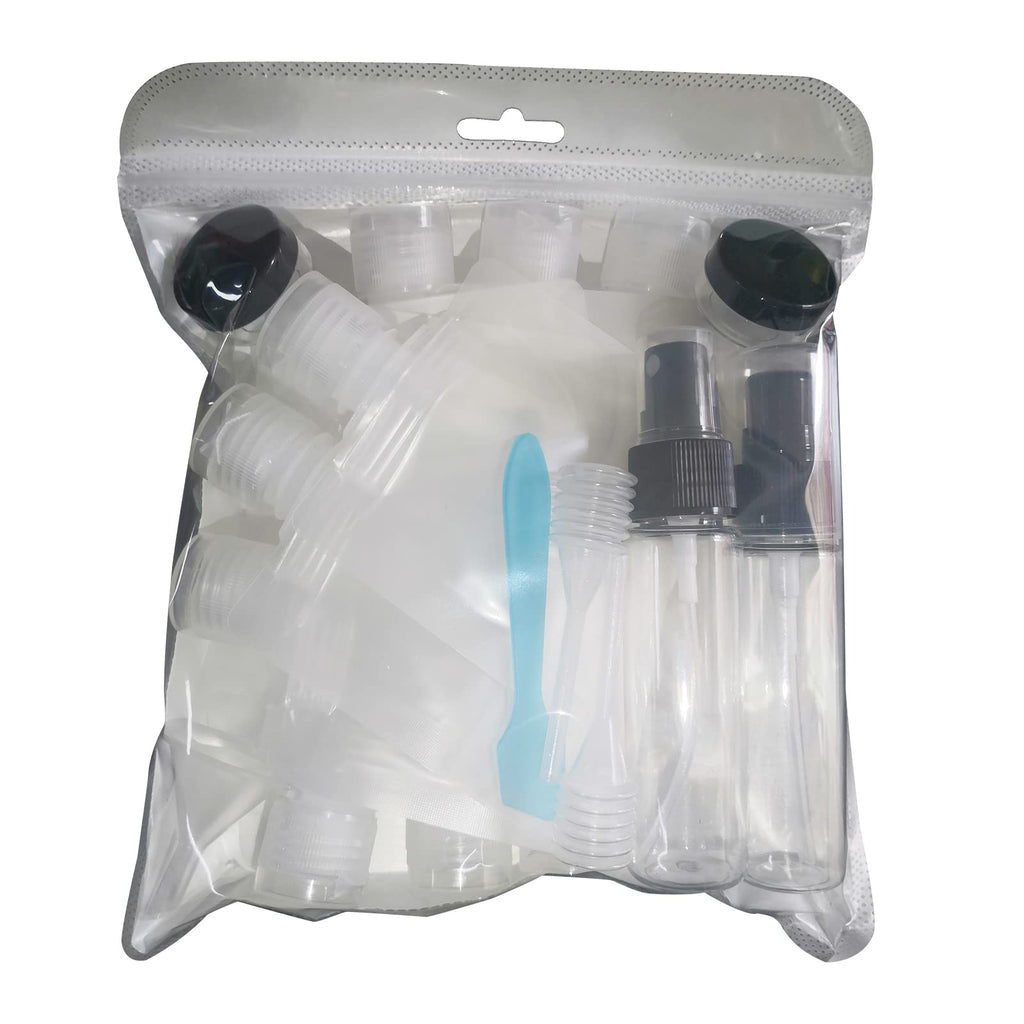SEQUHITKU 17 Pack Travel Pouches for Toiletries,TSA Approved,Portable Containers,Stand Up Pouch,Refillable Travel Accessories for Shampoo Conditioner Lotion Soap Liquids (A-17pcs)